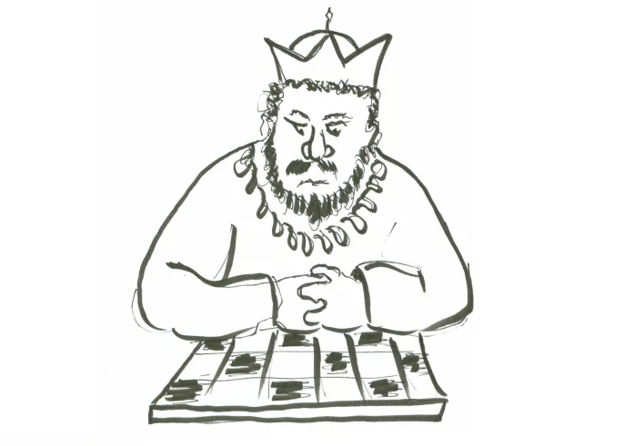 King and chessboard